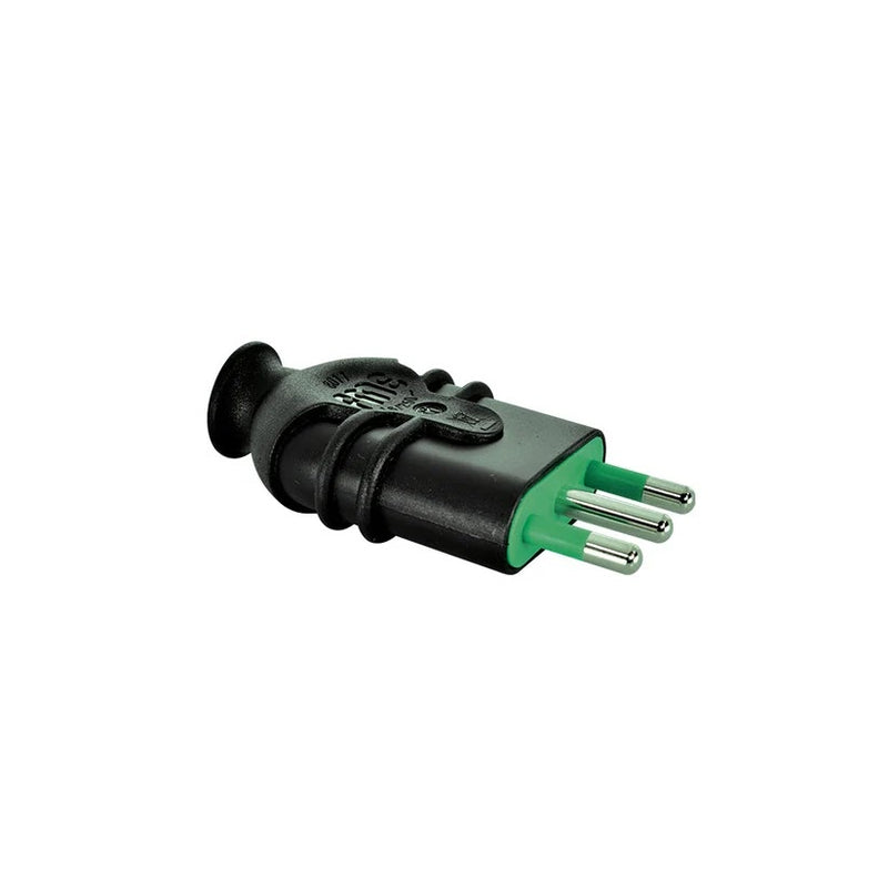 Enchufe Macho 2P+T 16A 250Vac Negro