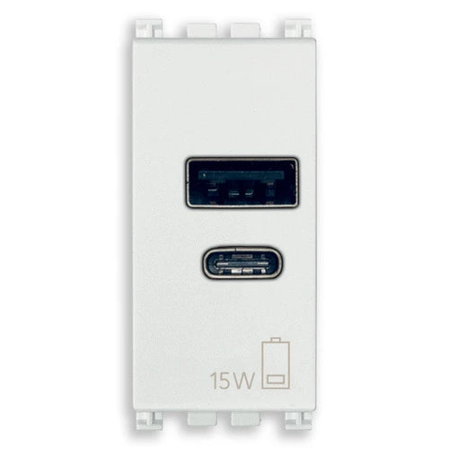 Alimentador USB A+C 5V 2,4A 1M blanco
