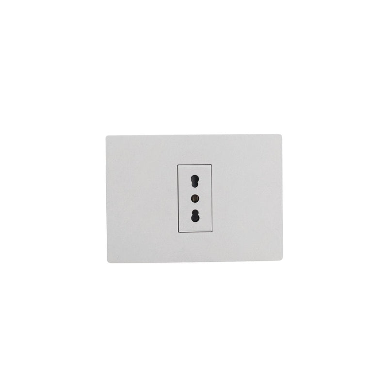 Placa tomacorroente 10/16A simple armado SINTHESI S32 BLANCO MATE-BLANCO