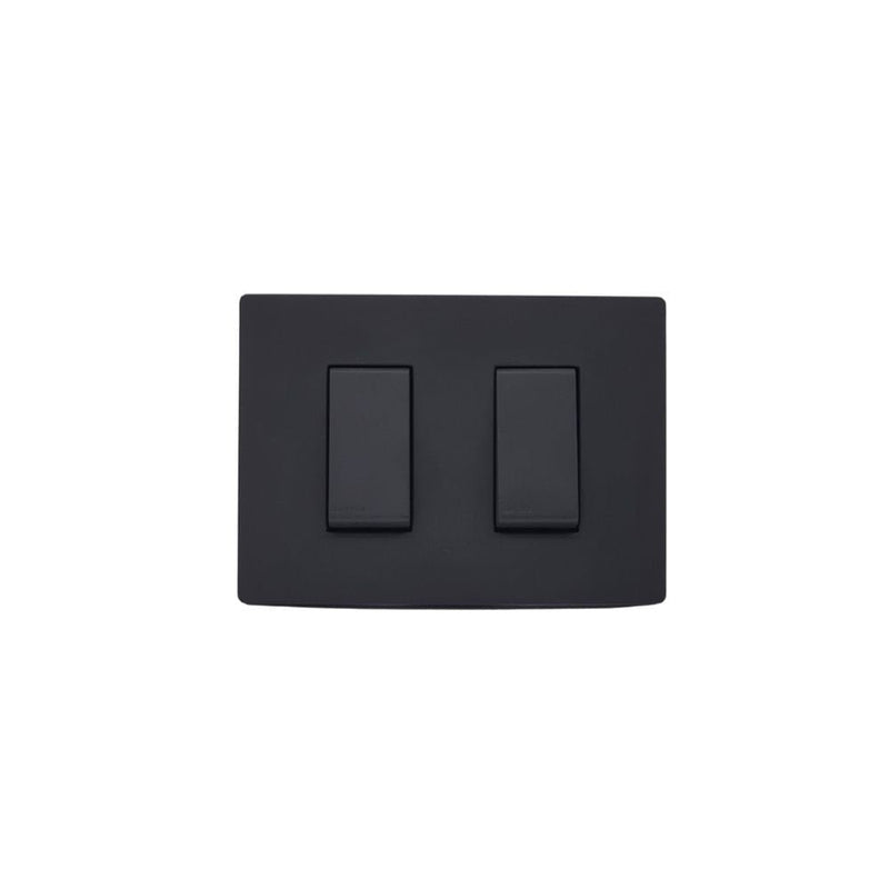 Placa interruptor 9/12 1M doble armado SINTHESI S33 NOIR MATE