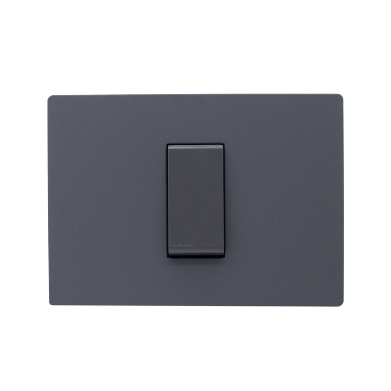 Placa conmutador 9/24 1M simple armado SINTHESI S33 NOIR MATE