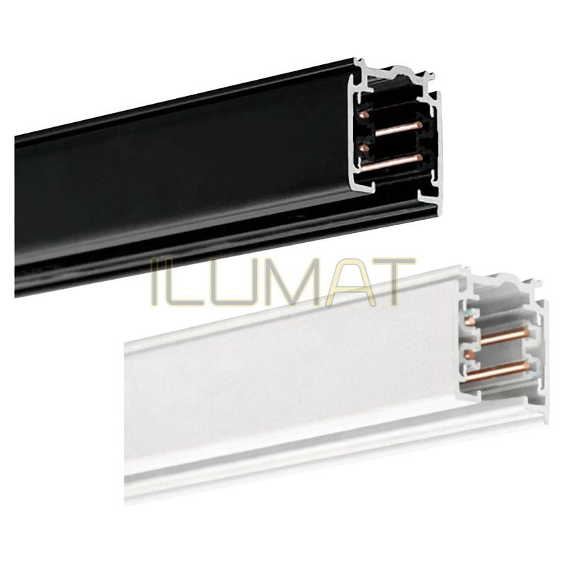 Riel Trifásico Sobrepuesto 1M / 2M PROTRACK | ILUMAT - NEGRO 2MT