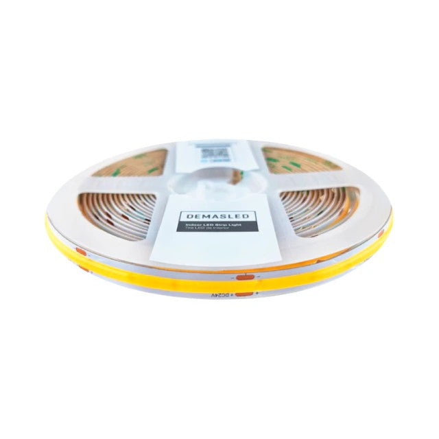 CINTA LED COB 24V 11W/mBLANCO CALIDO 1000lm/m 480LEDs/m 8mm 5m SEC