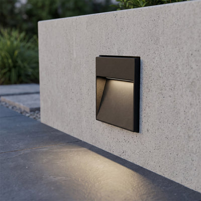 Foco Sobrepuesto A Muro LED Cuadrado 3W 3.000°k Negro