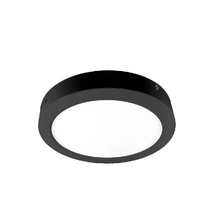 PLAFÓN REDONDO 6W LUZ 3000K Ø12x3.2CM NEGRO