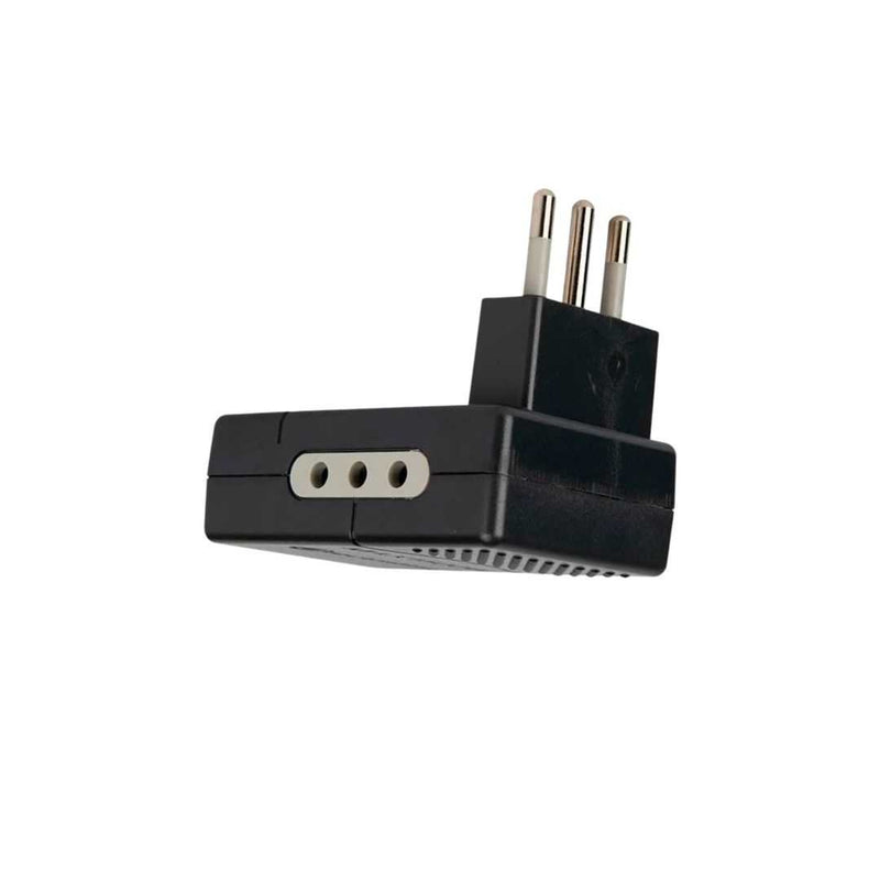 Adaptador Triple Plano 2P+t 10A 250V Negro