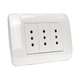 Toma Corriente Triple 10A 250V Blanco Armado