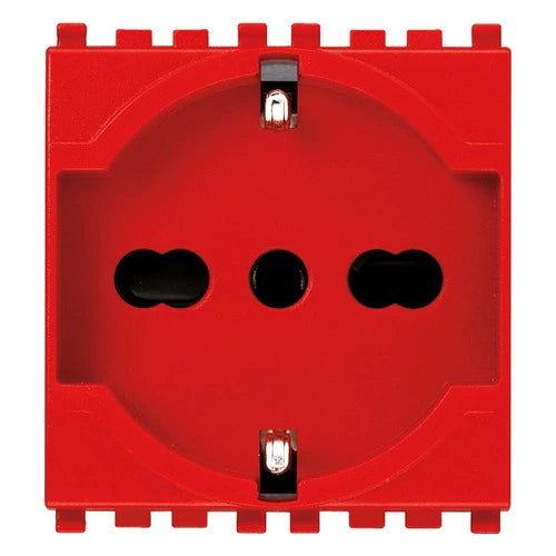 Toma 2P+T 16A universal rojo