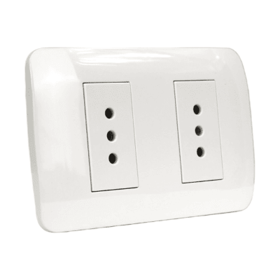 Toma Corriente Doble 10A 250V Blanco Armado