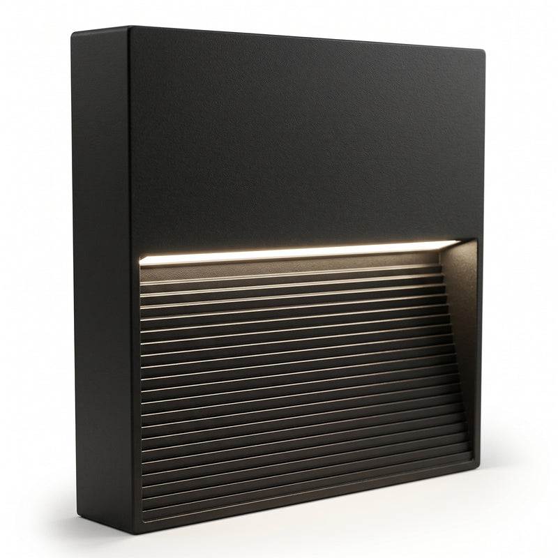 Foco Sobrepuesto A Muro LED Cuadrado 5W 2.700°k Negro