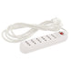 Alargador 6 Tomas Blanco Interruptor 2P+t 3 Metros 3x0.75mm2