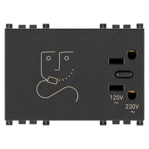 Toma para afeitadora 230V antibact.gris