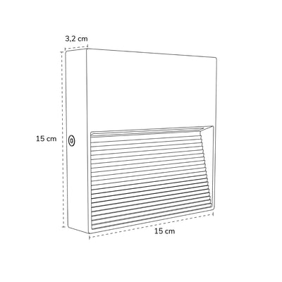 Foco Sobrepuesto A Muro LED Cuadrado 5W 2.700°k Negro