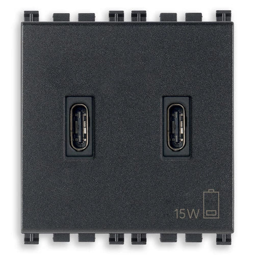 Alimentador USB C+C 15W 3A 5V 2M gris