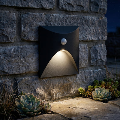 Foco Empotrado LED Cuadrado 3W 3.000°k Negro Con Sensor