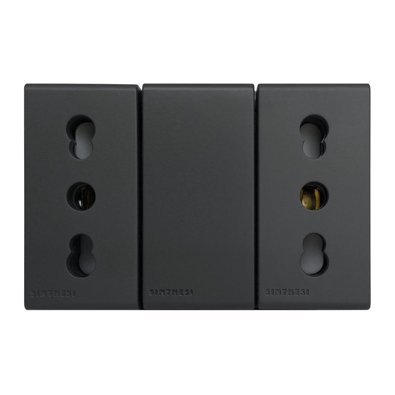 Modulo Tomacorriente Duplex 10 | 16A 250V 2P+t S33 Noir Mate