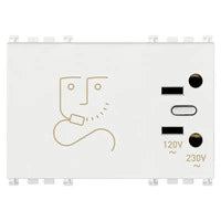 Toma para afeitadora 230V blanco