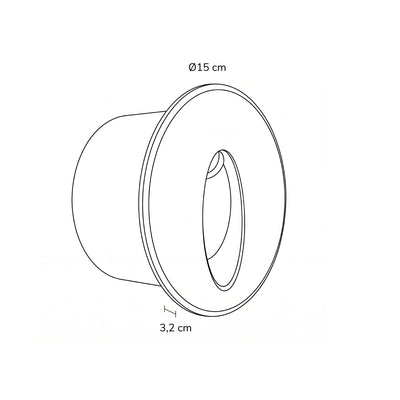 Foco empotrado a muro led circular 3w 3.000°k negro