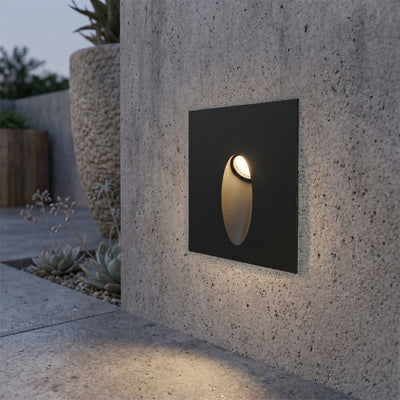 Foco Empotrado A Muro LED Cuadrado 3W 3.000°k Negro