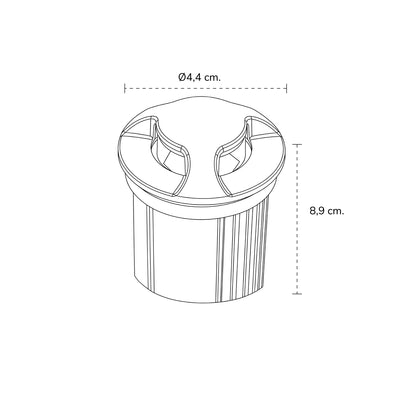 Foco LED Embutido Piso Cosmo 3W 3000K IP65 4 Diseños
