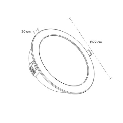 Plafon Embutido Circular 18W 4000K 1300lm 20cm Dl252 (929002322001)