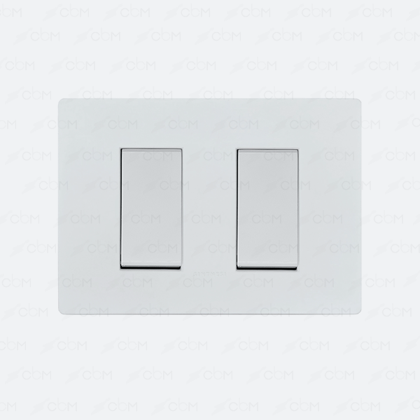 Placa interruptor 9/12 1M doble armado SINTHESI S32 BLANCO MATE-BLANCO