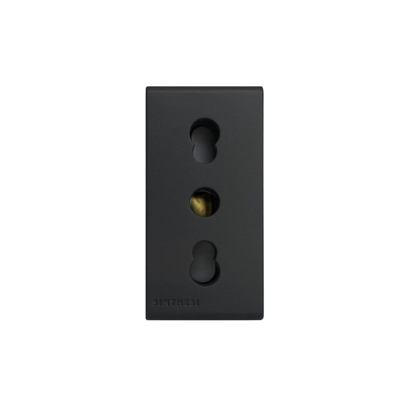 Modulo Tomacorriente Bipaso 10 | 16A 250V 2P+t S33 Noir Mate