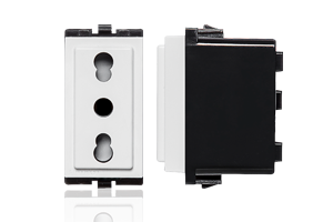 Modulo Tomacorriente Bipaso 10 | 16A 250V 2P+t S17 Blanco