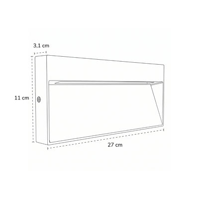 Foco Sobrepuesto A Muro LED Rectangular 5W 3.000°k Negro