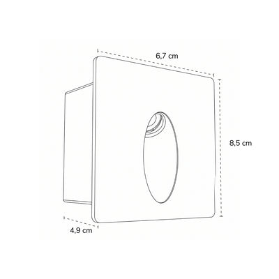 Foco Empotrado A Muro LED Cuadrado 3W 3.000°k Negro