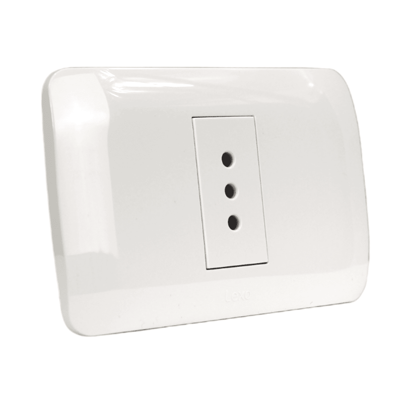 Toma Corriente Simple 10A 250V Blanco Armado