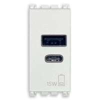 Aliment.USB A+C 15W5V1M antibact.blanco
