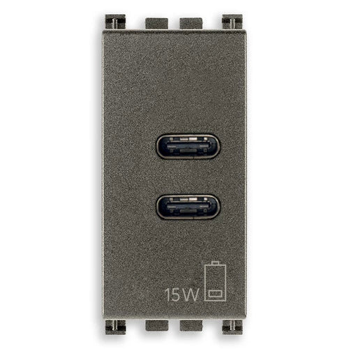 Alimentador USB C+C 15W 3A 5V 1M Metal