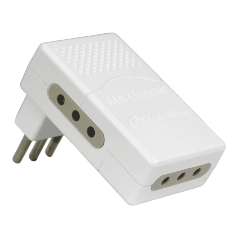 Adaptador Triple Plano 2P+t 10A 250V Blanco
