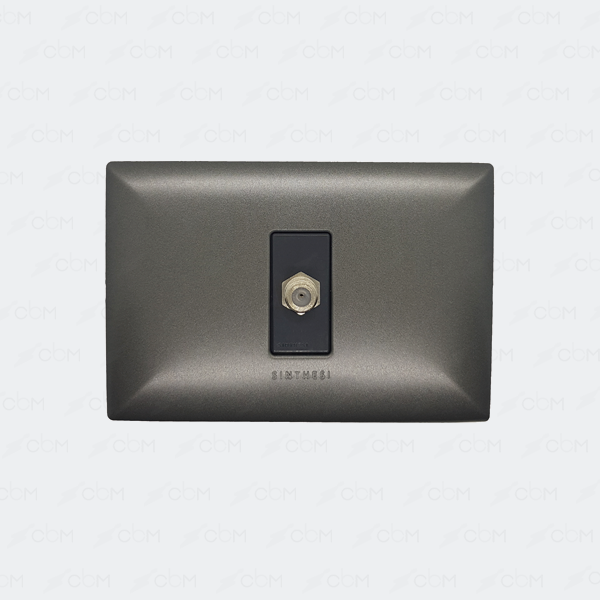 Placa toma telofonica coxial TV SAT armado SINTHESI S17 Grafito-Noir
