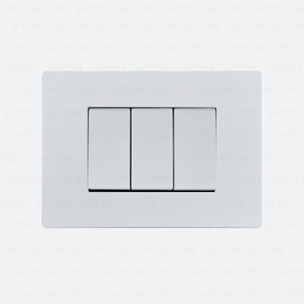 Placa interruptor 9/12 1M triple armado SINTHESI S32 BLANCO MATE-BLANCO