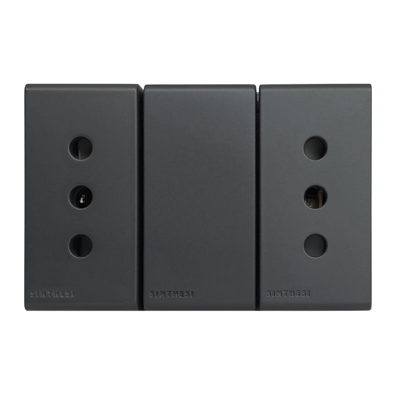 Modulo Tomacorriente Duplex 10A 250V 2P+t S33 Noir Mate