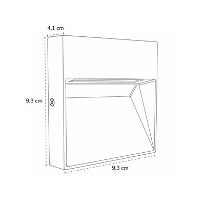 Foco Sobrepuesto A Muro LED Cuadrado 3W 3.000°k Negro